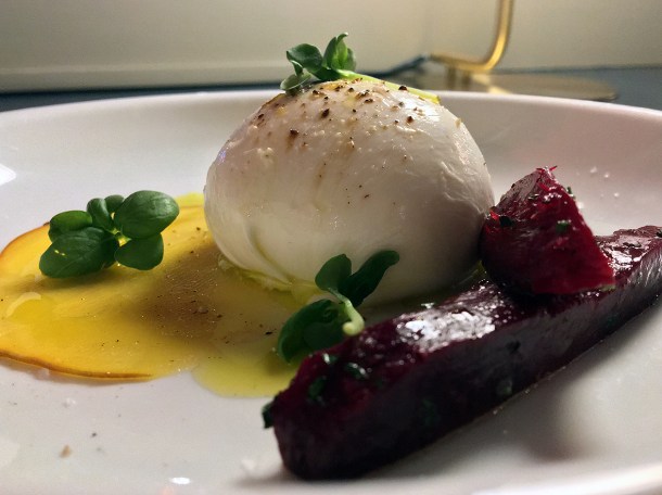 illustrative photo of the burrata with beetroot at Opera Tavern