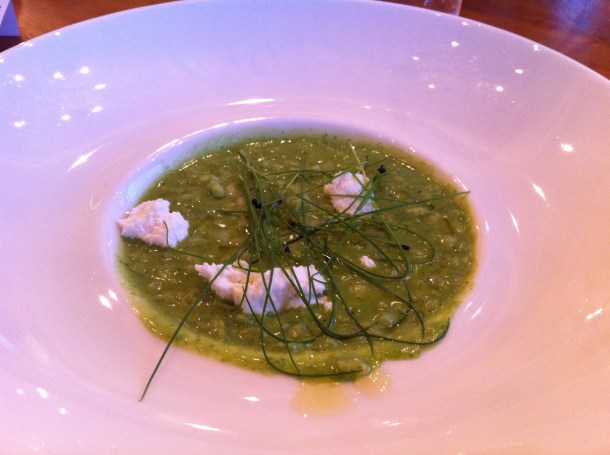 Garlic and ricotta risotto at Babylon Roof Gardens