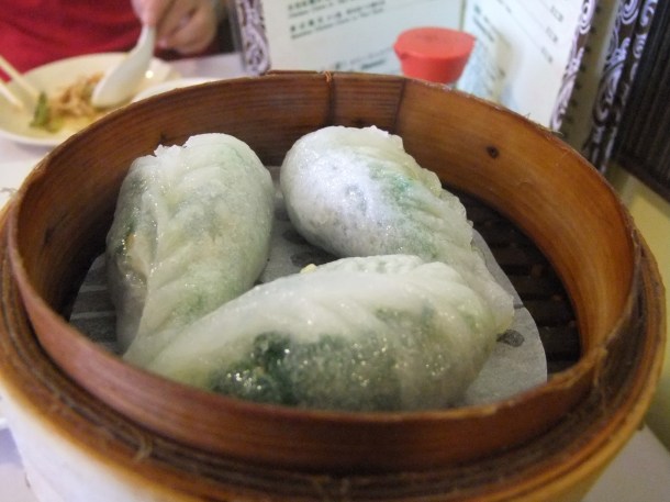 choi sum dumplings at Harbour City
