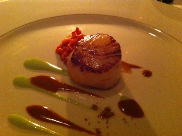 scallop with red pepper marmalade at gauthier soho