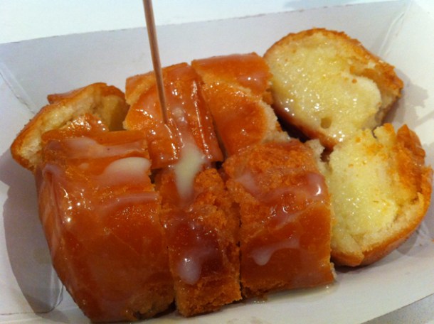 bao fries with durian sauce at baohaus