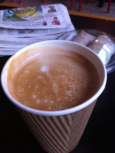 a flat white from the Caphe House a flat white from the caphe house