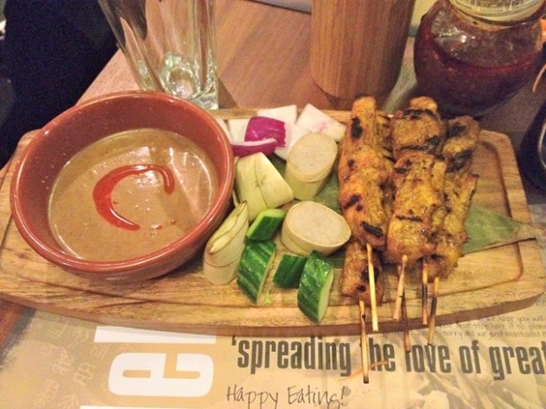 chicken satay at banana tree indochina kitchen wardour street