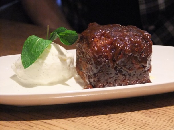 sticky toffee pudding at the crown and sceptre fitzrovia