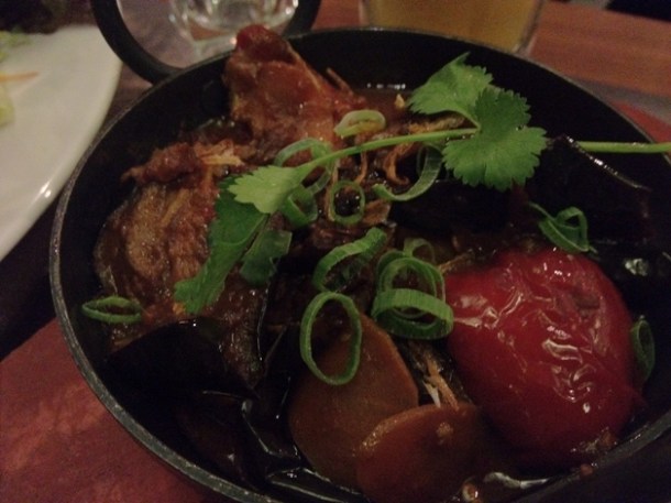 tamarind aubergine at banana tree indochina kitchen wardour street