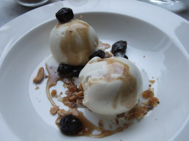 cava and pear sorbet at Pizarro cava and pear ice cream at pizarro