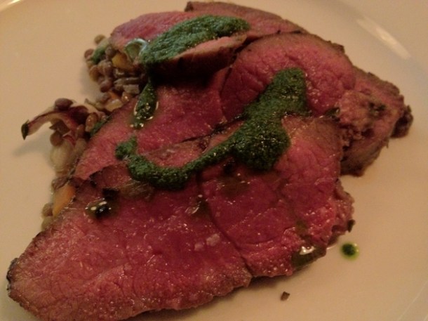 lamb, lentils and raddichio at Pizarro lamb, lentils and raddichio at pizarro