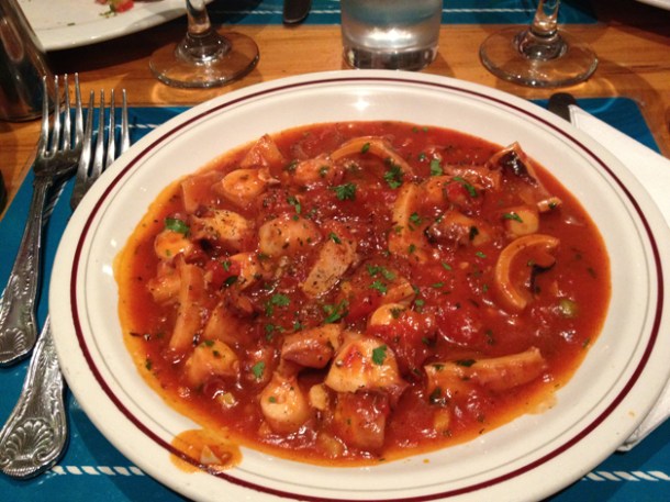 sicilian-style octopus at trattoria mondello