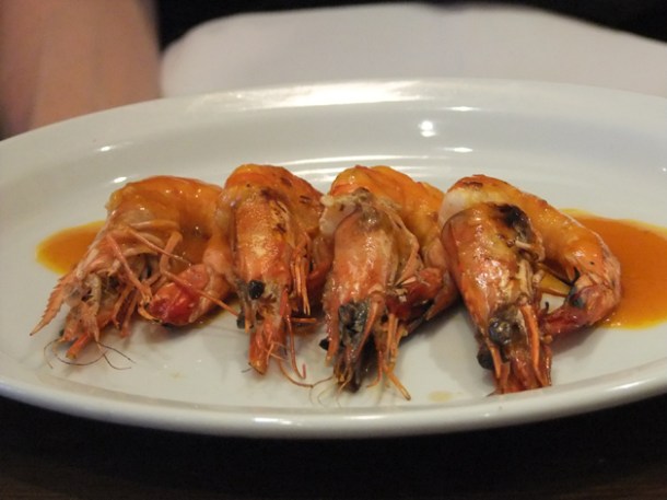 tiger prawns in piri piri butter at about thyme