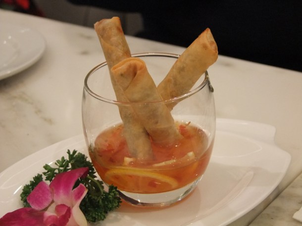 vegetable spring rolls at greenleaf