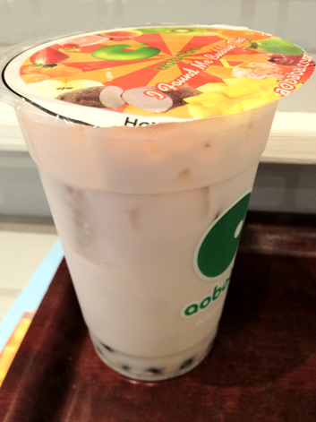 taro and coconut bubble tea at aobaba
