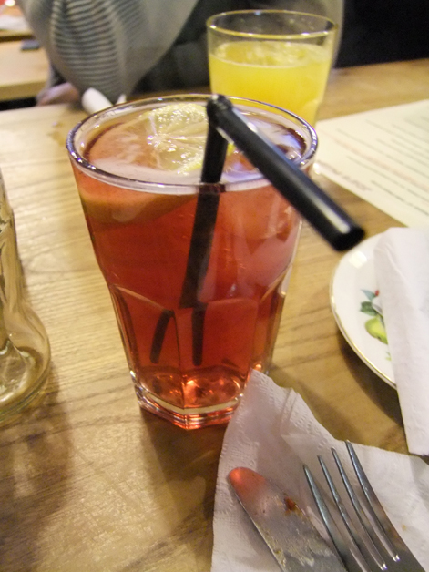plum iced tea at soho joe