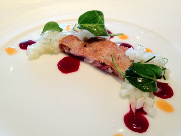 crispy pig's head at steirereck