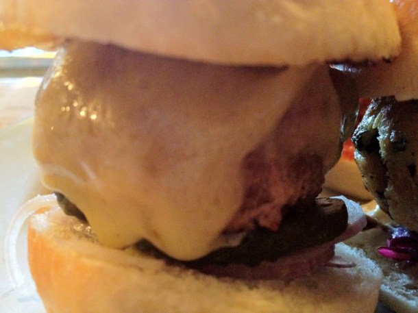 ground beef and bone marrow slider at spuntino