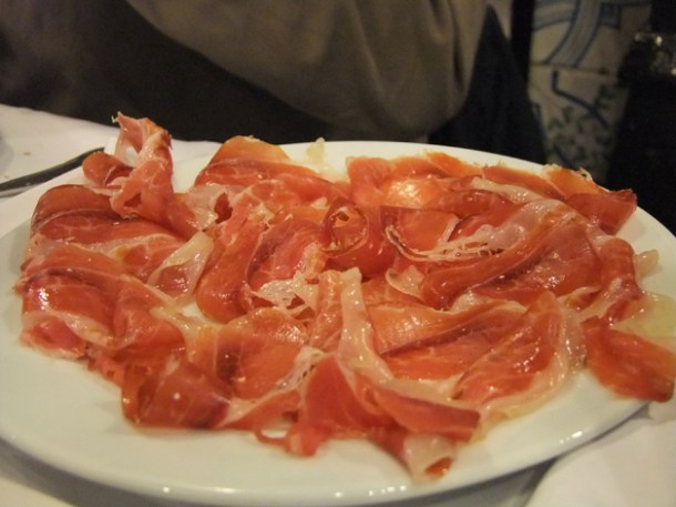 serrano ham at Los Caracoles