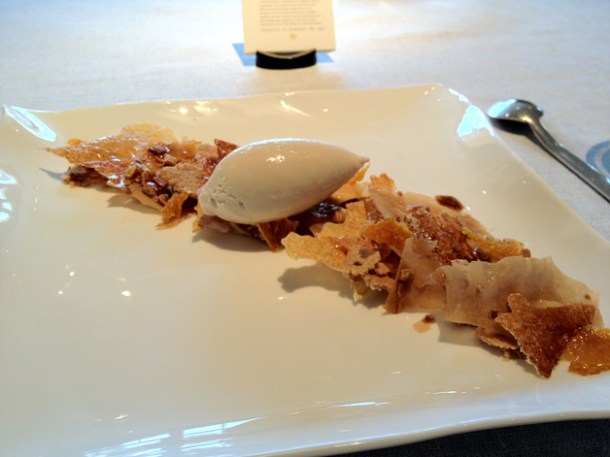 milk and honey with almonds, tea and mandarins at steirereck