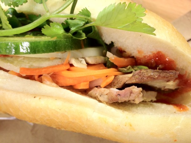 pork belly crackling Vietnamese sandwich at banh mi 11