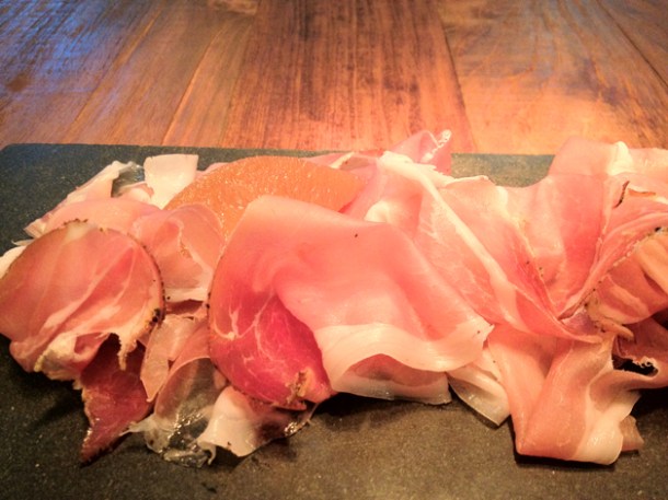 speck with pickled quince at karpo