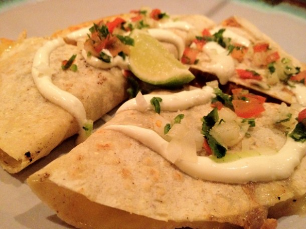 ham and cheese quesadilla at la bodega negra