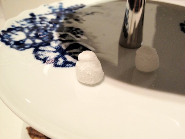 petit fours crisp white shell filled with lemon herb liquid at moments mandarin oriental hotel barcelona