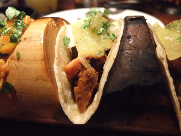 pineapple tacos at la bodega negra