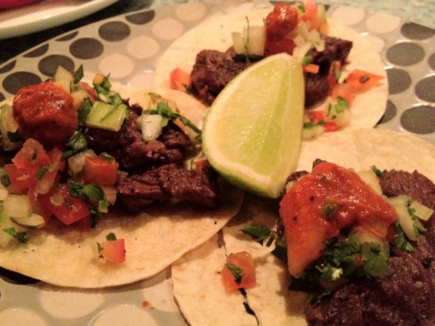 seared steak tacos at la bodega negra