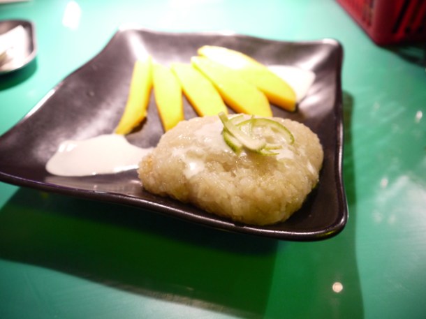 mango sticky rice pudding at east street london