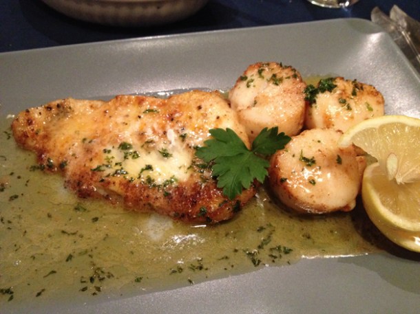 turbot and scallops in butter sauce at chez liline