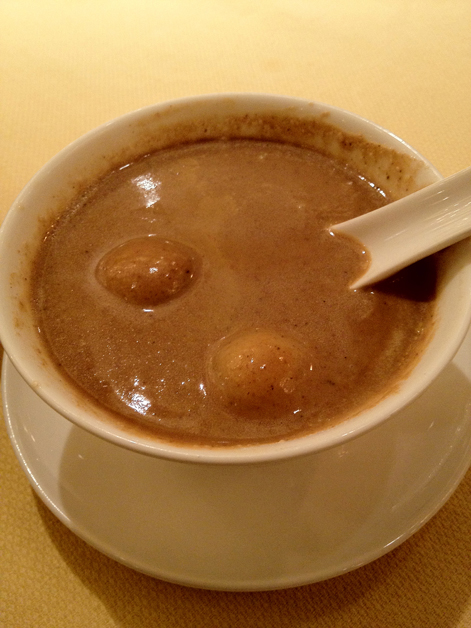 walnut soup with glutinous rice dumplings at fook lam moon shanghai