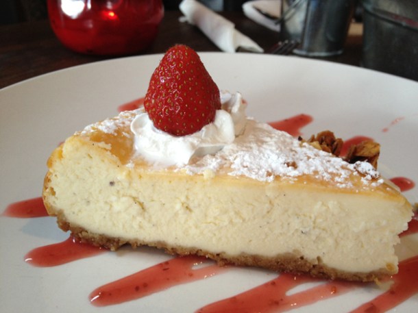 baked cheesecake at Duke's Brew and Que baked cheesecake at duke's brew and que