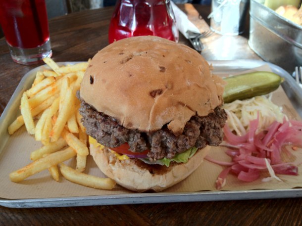 burger at Duke's Brew and Que burger at duke's brew and que