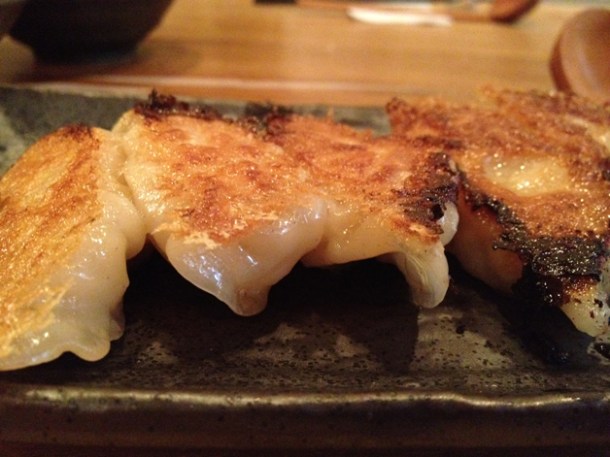 pork and prawn gyoza at tonkotsu soho