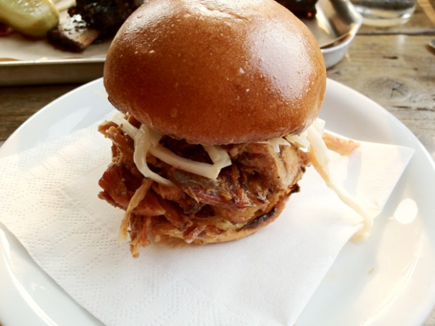 pulled pork slider at Duke's Brew and Que pulled pork slider at duke's brew and que