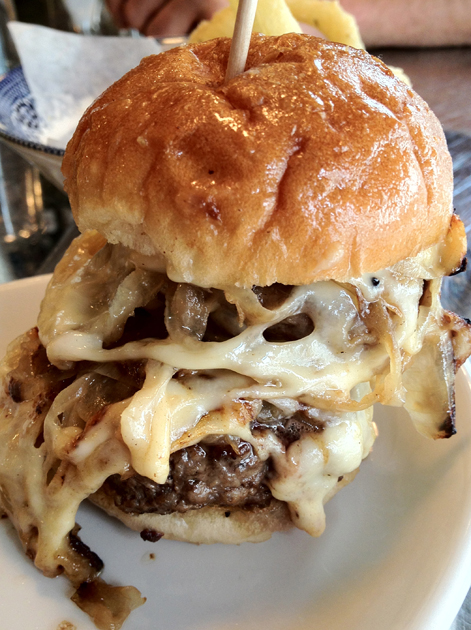 double steamed patty burger at mishkins