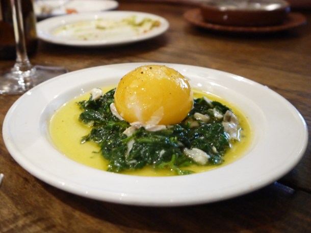 duck egg, smoked haddock and spinach at copita
