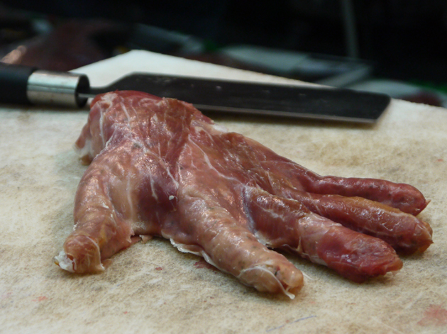 prosciutto and sausage hand from wesker & son pop-up butcher at smithfield market