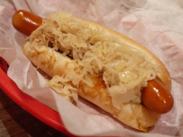 New Yorker hot dog at Bubbledogs new yorker hot dog at bubbledogs