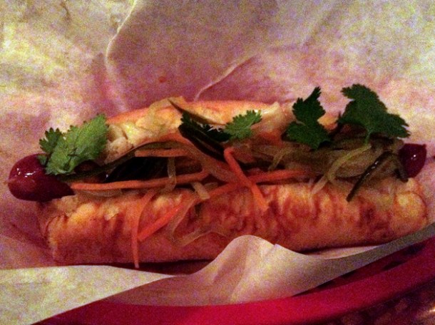 Small Eye hot dog at Bubbledogs small eye hot dog at bubbledogs