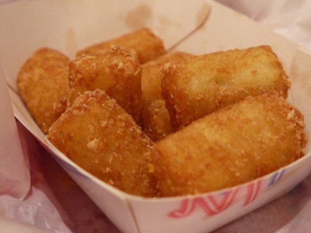 tater tots at Bubbledogs mini hash browns at bubbledogs