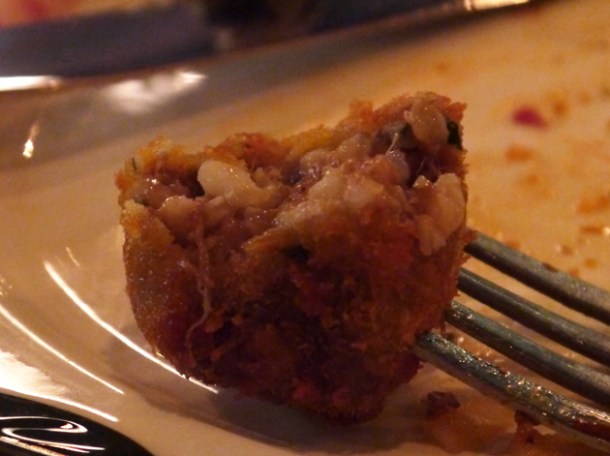 arancini at Beard to Tail arancini rice ball at beard to tail