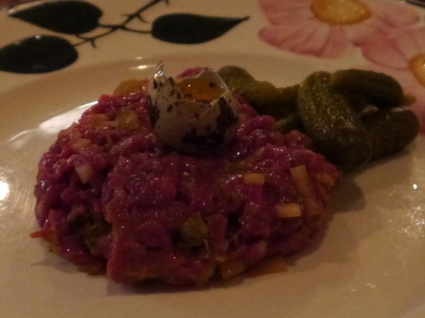 steak tartare at Beard to Tail steak tartare at beard to tail