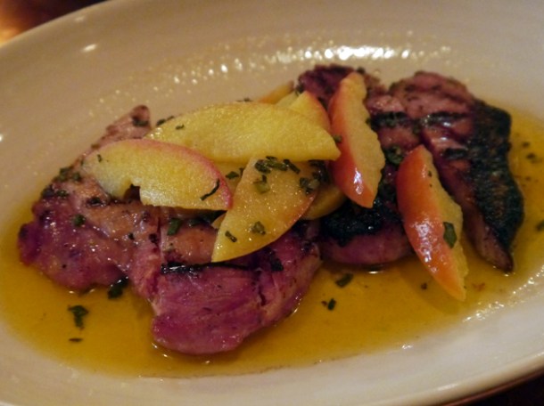 sweet cured saddleback pork chop at Beard to Tail sweet cured saddleback pork chop at beard to tail