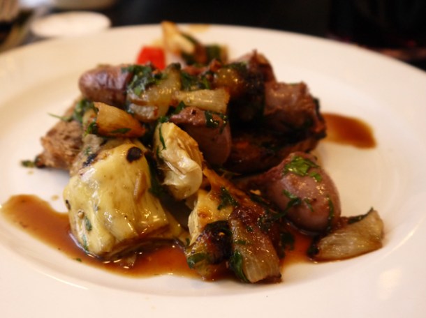duck hearts and artichokes at 10 greek street