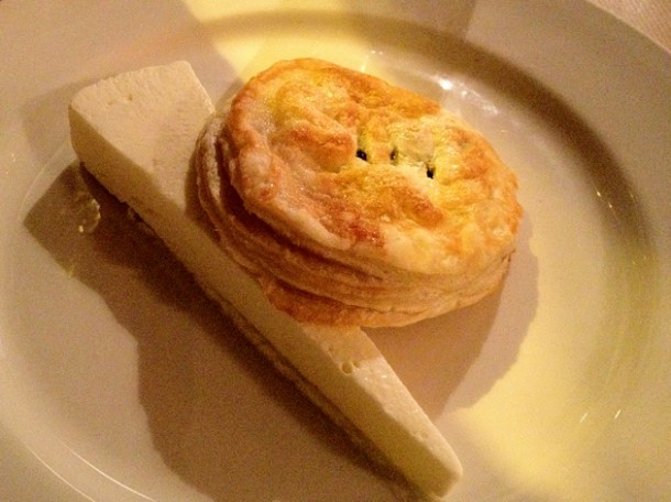 eccles cake with buttermilk and orange parfait at season