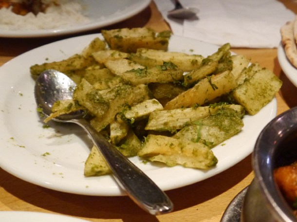 garlic mogo cassava chips at malibu club