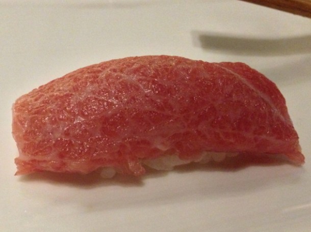 otoro tuna nigiri at wabi