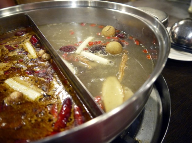 fruity medicinal hot pot broth at tian xiang huwei hot pot