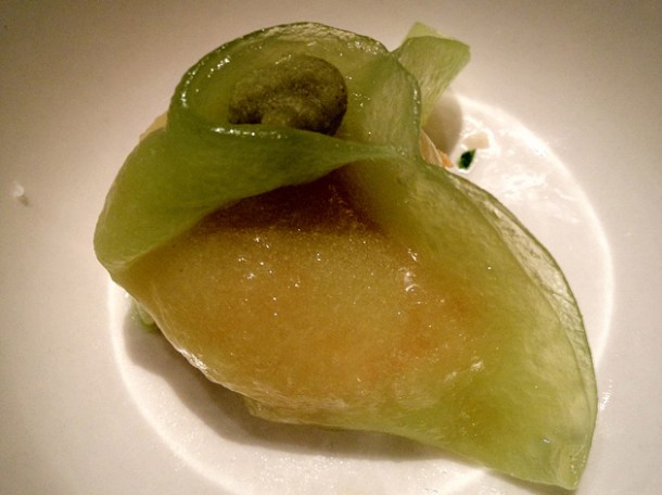 prawn and wasabi dumpling at pearl liang