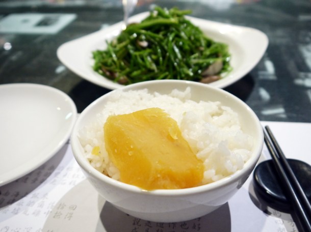 rice with sweet potato at five cent driftwood house