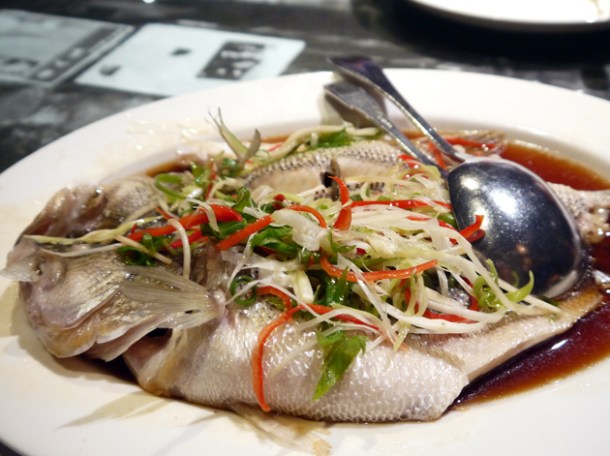 steamed sea bass at five cent driftwood house